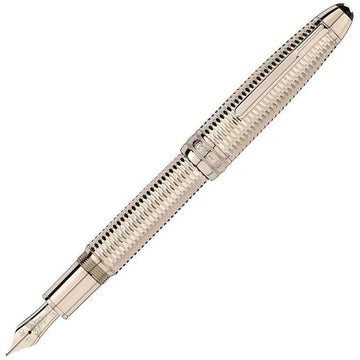 Montblanc penna stilografica Meisterstück Geometry Solitaire LeGrand finitura oro distintivo punta M 118101