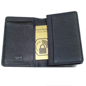 Montblanc porta biglietti da visita con soffietto a U Meisterstück Sfumato navy blu 123726