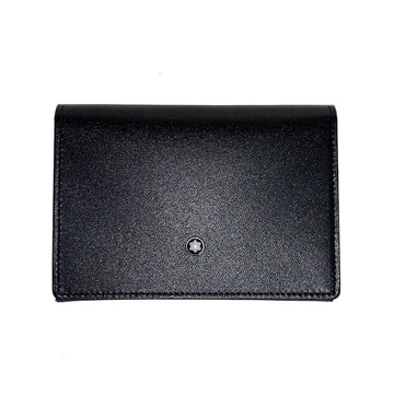 Montblanc porta biglietti da visita con tasca a vista e soffietto a U Meisterstück nero 126221