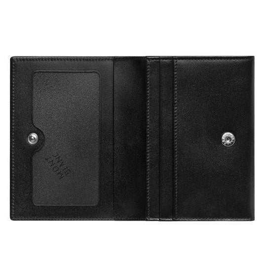Montblanc porta biglietti da visita con tasca a vista e soffietto a U Meisterstück nero 126221