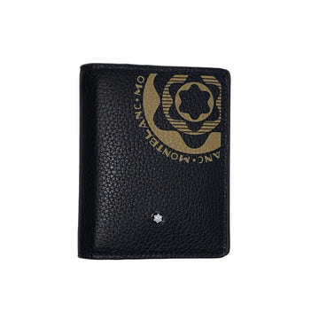 Montblanc porta biglietti da visita con tasca a vista Meisterstück Soft Grain nero/giallo 127329