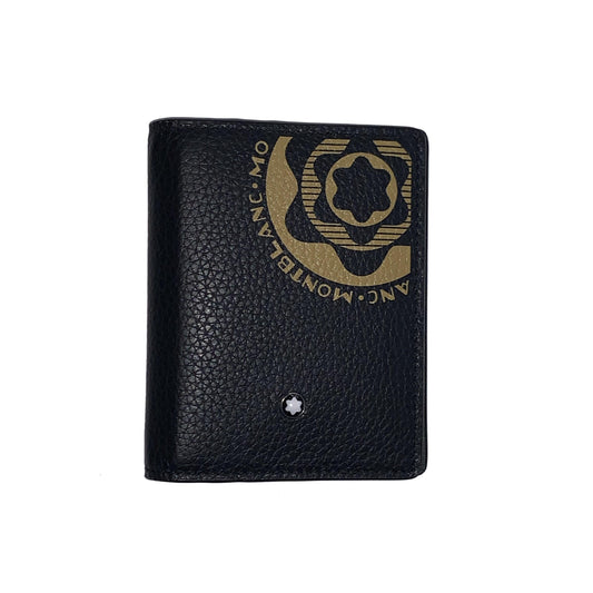 Montblanc porta biglietti da visita con tasca a vista Meisterstück Soft Grain nero/giallo 127329