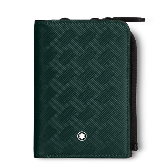 Montblanc porta carte di credito 3 scomparti con cerniera Montblanc Extreme 3.0 verde 130461