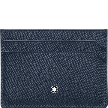 Montblanc porta carte di credito tascabile 5 scomparti Montblanc Sartorial blu 128596