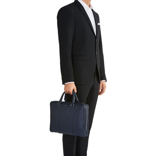 Montblanc porta documenti sottile Meisterstuck Soft Grain blu 116733