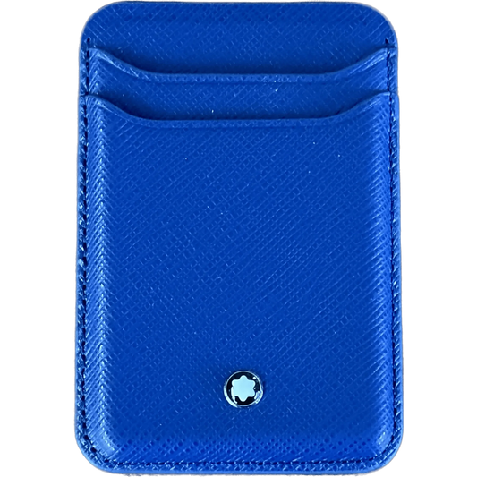 Montblanc portacarte 2 scomparti per iPhone con Apple MagSafe Sartorial blu 130815