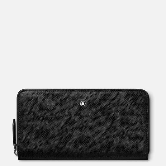 Montblanc portafoglio 12 scomparti con cerniera completa Montblanc Sartorial nero 130319
