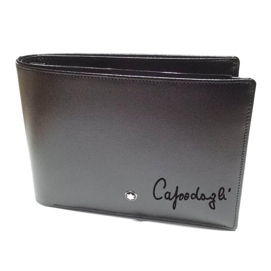 Montblanc portafoglio 4 scomparti con porta documento di identità Meisterstück nero 6179