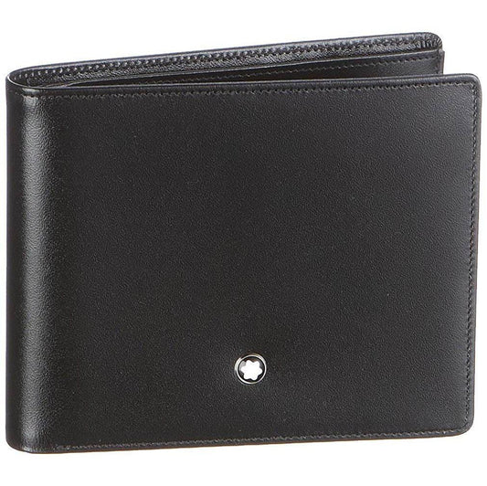 Montblanc portafoglio 6 scomparti con 2 tasche trasparenti Meisterstück nero 16354