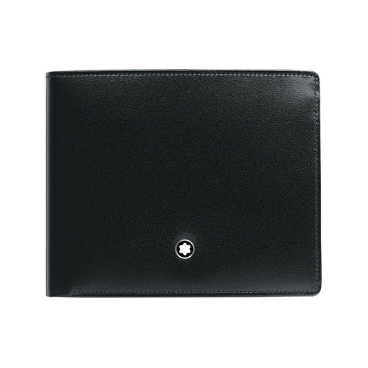 Montblanc portafoglio 6 scomparti con 2 tasche trasparenti Meisterstück nero 16354