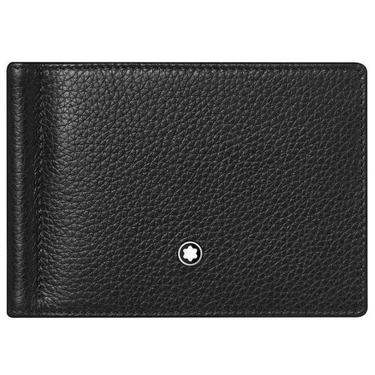Montblanc portafoglio 6 scomparti con fermasoldi Meisterstück Soft Grain nero 126252