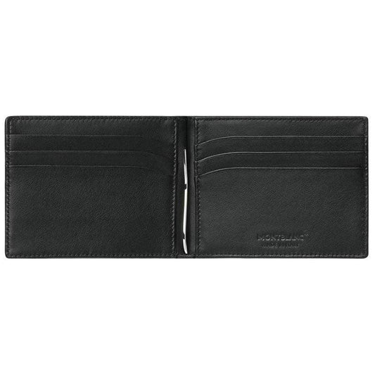 Montblanc portafoglio 6 scomparti con fermasoldi Meisterstück Soft Grain nero 126252