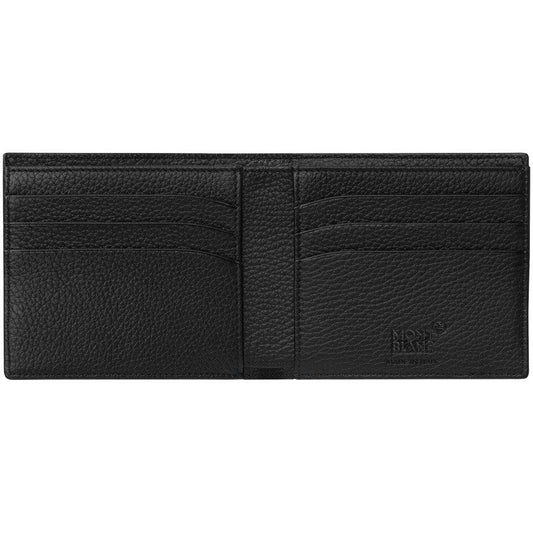Montblanc portafoglio 6 scomparti Meisterstück Soft Grain nero stampa coccodrillo 118752