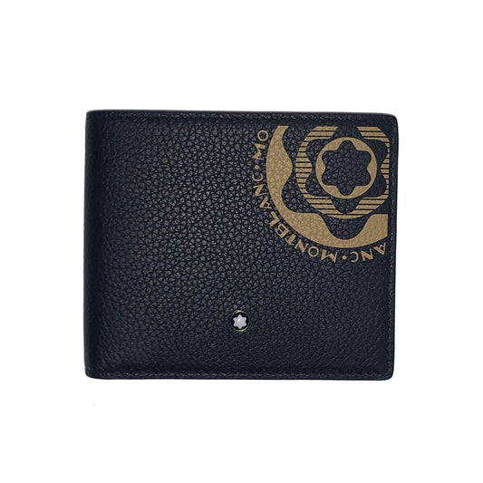 Montblanc portafoglio 6 scomparti Meisterstück Soft Grain nero/giallo 127325