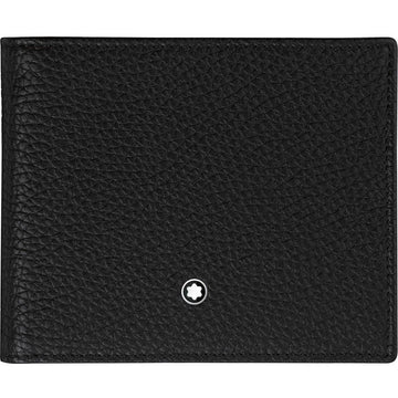 Montblanc portafoglio 9 scomparti con tasca trasparente Meisterstück Soft Grain nero 114466