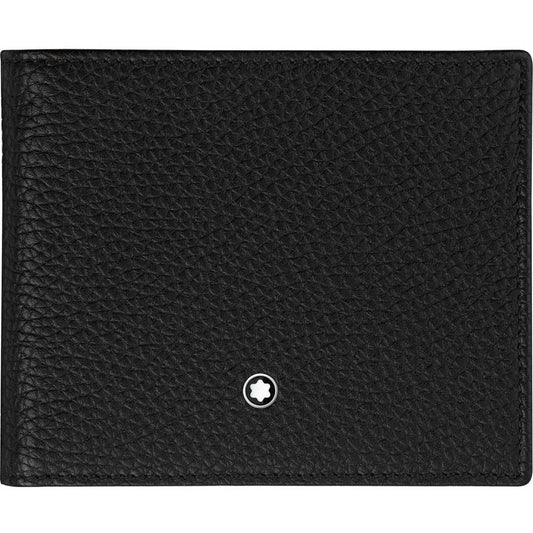 Montblanc portafoglio 9 scomparti con tasca trasparente Meisterstück Soft Grain nero 114466