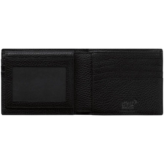 Montblanc portafoglio 9 scomparti con tasca trasparente Meisterstück Soft Grain nero 114466