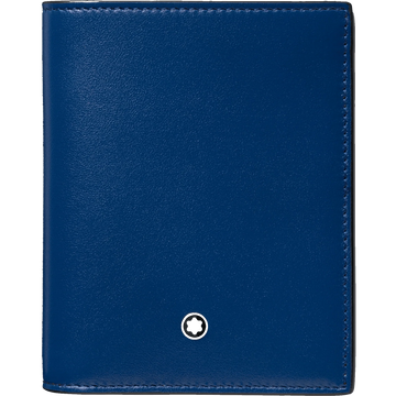 Montblanc portafoglio compatto 6 scomparti Meisterstück nero/blu 129678