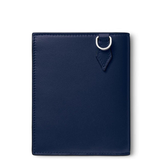 Montblanc portafoglio compatto 6cc ink blue 131695
