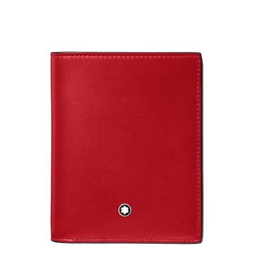 Montblanc portafoglio compatto Meisterstück 6 scomparti nero/rosso 129679