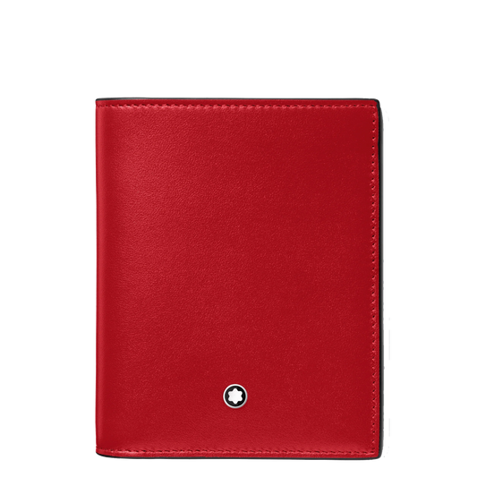 Montblanc portafoglio compatto Meisterstück 6 scomparti nero/rosso 129679