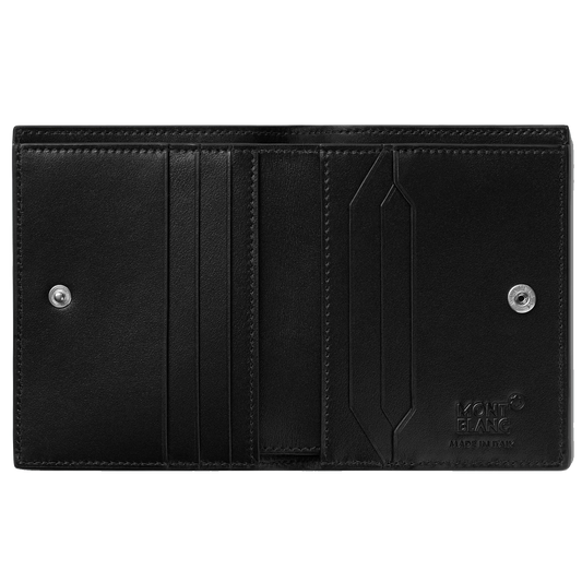 Montblanc portafoglio compatto Meisterstück 6 scomparti nero/rosso 129679