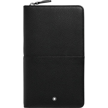 Montblanc portafoglio da viaggio con cerniera Soft Grain nero 126257