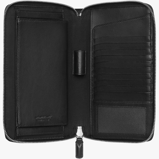 Montblanc portafoglio da viaggio con cerniera Soft Grain nero 126257