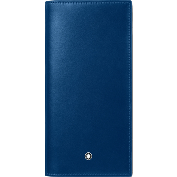 Montblanc portafoglio lungo 15 scomparti Meisterstück nero/blu 129681