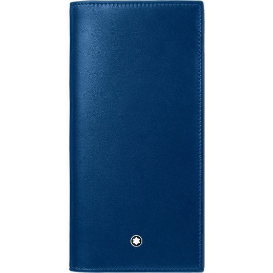 Montblanc portafoglio lungo 15 scomparti Meisterstück nero/blu 129681