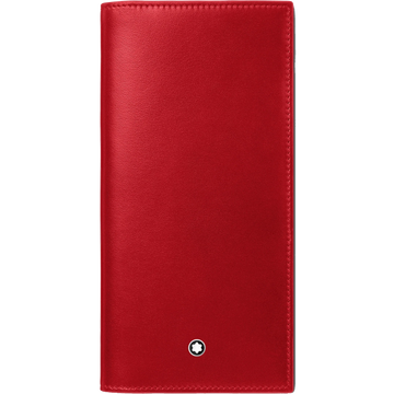 Montblanc portafoglio lungo Meisterstück 15 scomparti nero/rosso 129682