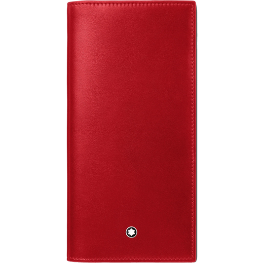 Montblanc portafoglio lungo Meisterstück 15 scomparti nero/rosso 129682