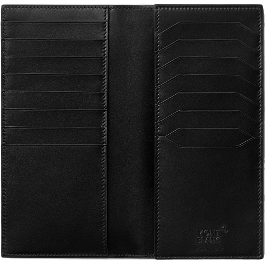 Montblanc portafoglio lungo Meisterstück 15 scomparti nero/rosso 129682