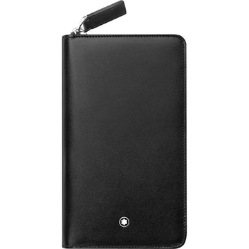 Montblanc portafoglio verticale 12 scomparti con cerniera piccolo Meisterstück nero 118304