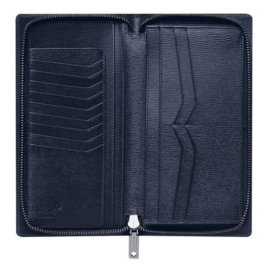 Montblanc portafoglio verticale 13 scomparti con cerniera 4810 Westside blu 118658