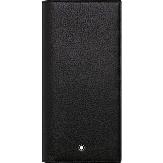 Montblanc portafoglio verticale 14 scomparti e tasca con cerniera Meisterstück Soft Grain nero 113303