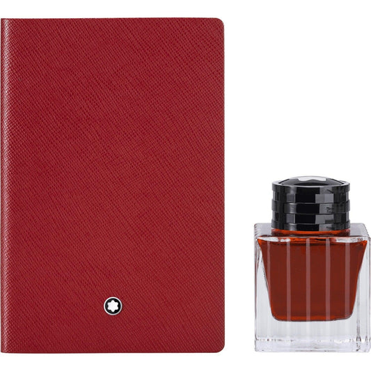 Montblanc Set blocco note notebook 147 a righe e inchiostro Red ( rosso ) 50 ml 117597