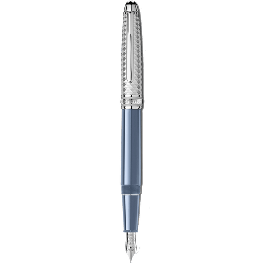 Montblanc stilografica Meisterstück Glacier Doué blu punta M 129403