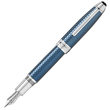 Montblanc stilografica Meisterstück Glacier Solitaire blu punta M 129407