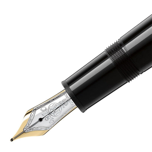 Montblanc stilografica Meisterstück Platinum-Coated LeGrand Traveller nera punta F 114225