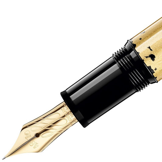 Montblanc stilografica Meisterstück Solitaire Calligraphy Gold Leaf Flex Nib 119700