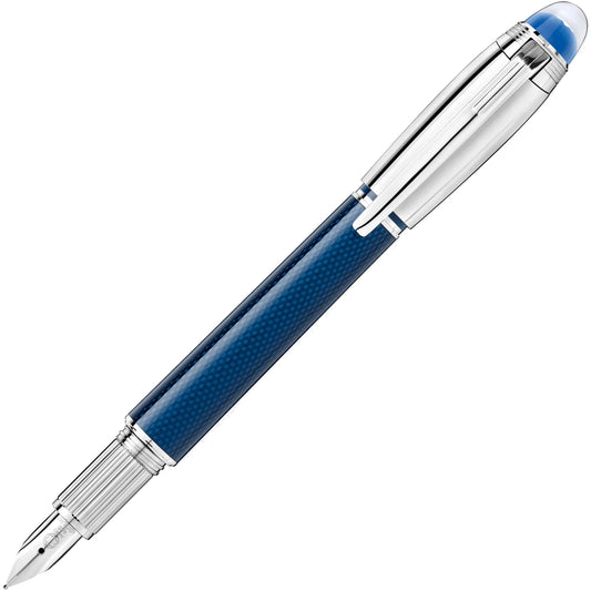 Montblanc stilografica StarWalker Blue Planet Metal Doué acciaio resina blu punta M 125284