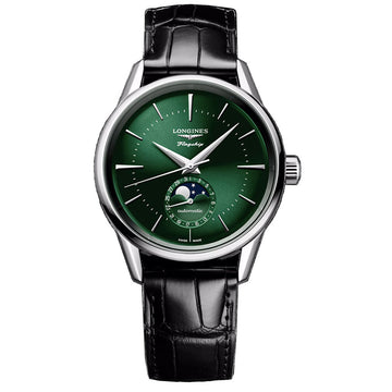 Longines Flagship Heritage Moonphase 38.5mm Green Automatic Steel Watch L4.815.4.02.2