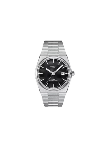 Tissot PRX Powermatic 80 T1374071105100 – Orologio automatico nero 40 mm, fondello trasparente, vetro zaffiro, bracciale acciaio