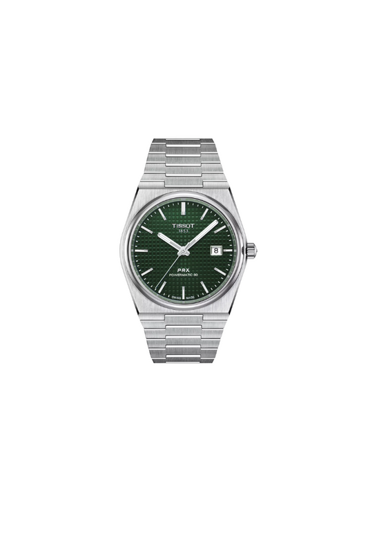 Tissot PRX Powermatic 80 T1374071109100 – Orologio automatico verde 40 mm, cassa acciaio, vetro zaffiro, fondello a vista