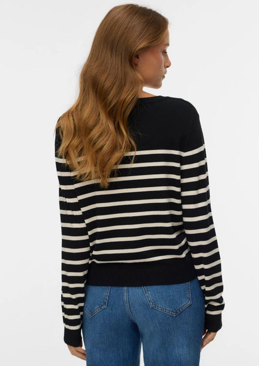 Vero Moda Cardigan Donna Nero e Bianco
