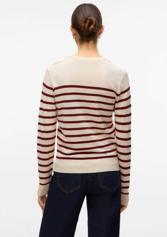 Pullover Donna Dory Beige e Bordeaux