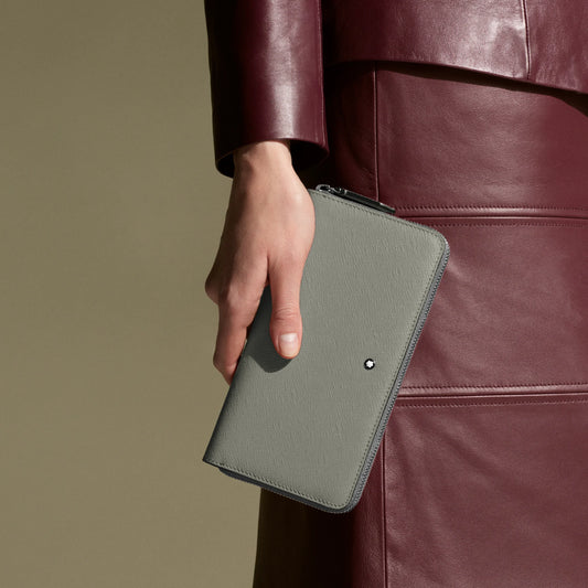 Montblanc portafoglio 12 scomparti con cerniera completa Sartorial grigio medio 199371