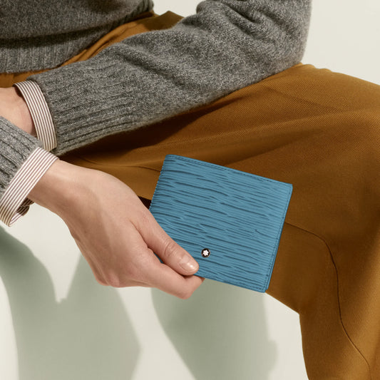 Montblanc portafoglio 8 scomparti 4810 Blu Fumé 199343