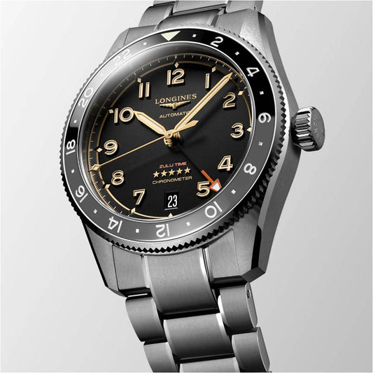 Longines orologio Spirit Zulu Time 39mm antracite automatico titanio L3.802.1.53.6